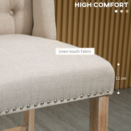 HOMCOM Farmhouse Counter Stools for Kitchen Island, Tufted