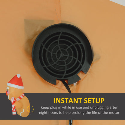 Outsunny Holiday Hanging Gingerbread Yard Inflatable, LED