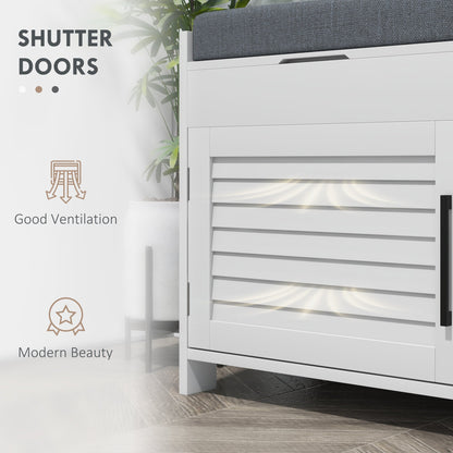 HOMCOM Modern Entryway Shoe Bench, Cushioned Seat & Storage