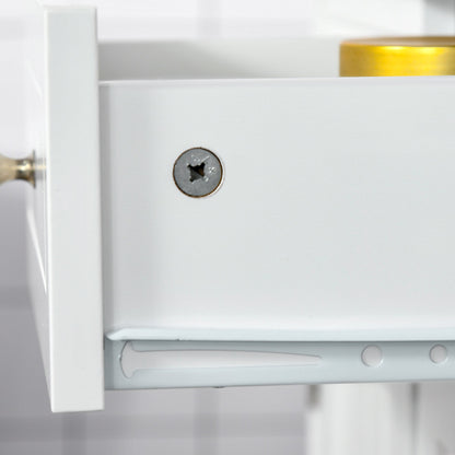 Kleankin Modern White Bathroom Cabinet with Adjustable Shelf