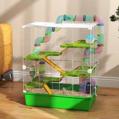 PawHut Modern 5-Tier Hamster Cage Indoor with Wheel & Bottle