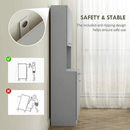 HOMCOM Modern Kitchen Pantry Hutch with Microwave Shelf