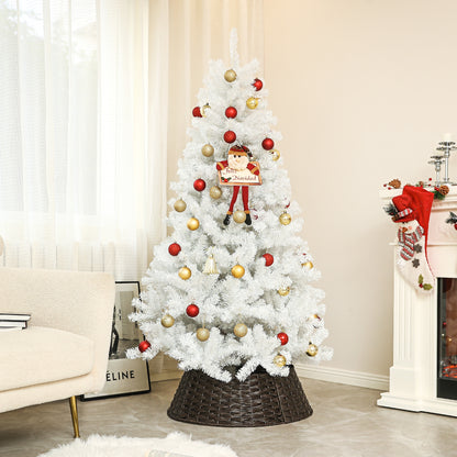 HOMCOM White 6 ft Unlit Christmas Tree 1,000 Tips, Auto-Open