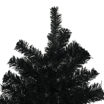 HOMCOM Black Christmas Tree 7.5ft Unlit Auto-Open Steel Base
