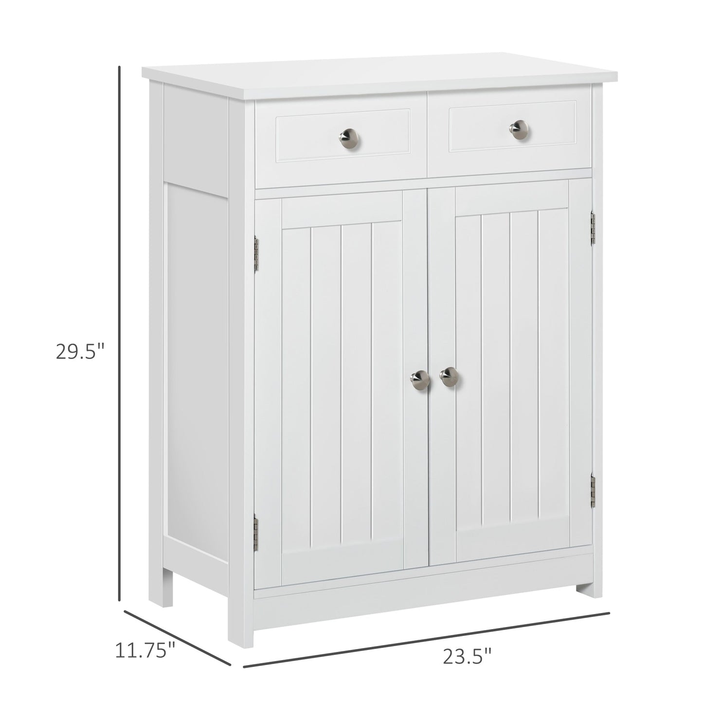 Kleankin Modern White Bathroom Cabinet with Adjustable Shelf
