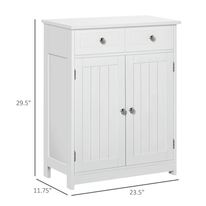 Kleankin Modern White Bathroom Cabinet with Adjustable Shelf