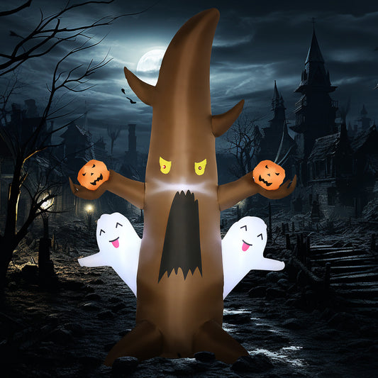 Outsunny Halloween Ghost Tree Inflatable for Yard, LED 5ft