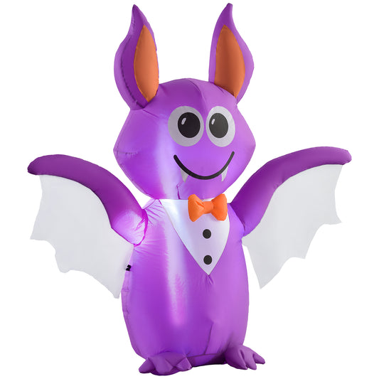 Outsunny Halloween Inflatable Bat, 6ft LED-Lit Yard & Garden