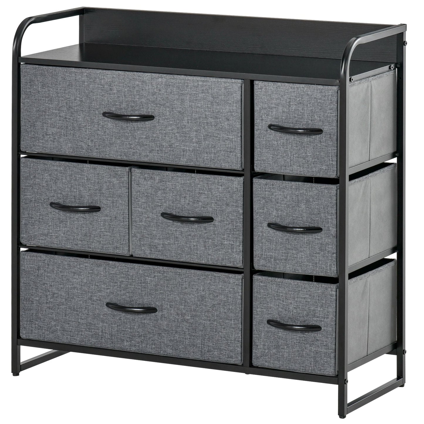 HOMCOM Industrial 7-Drawer Bedroom Dresser, Steel Frame