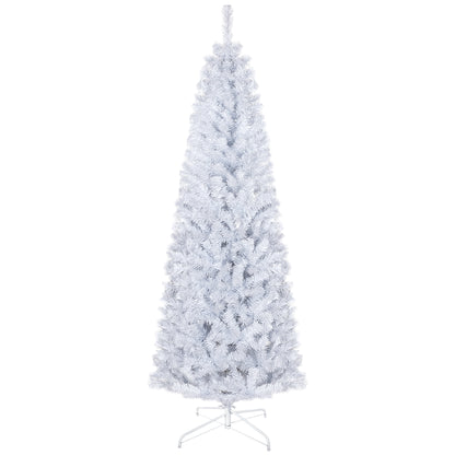 HOMCOM White Pencil Christmas Tree for Home, 6ft, 618 Tips