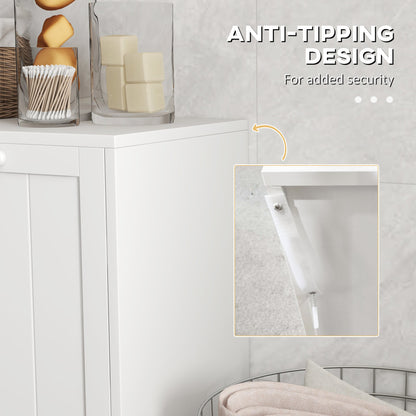 kleankin Modern Laundry Room Cabinet with Dual Tilt Hampers