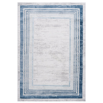 NAAR MARFI Bordered Doormat for Entryway, 2x3 Blue/Ivory