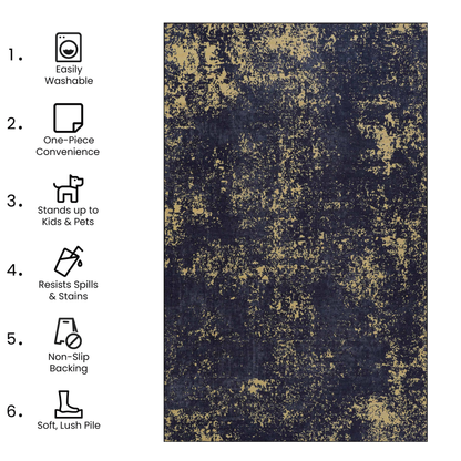 NAAR MAVAL Modern 5x8 Area Rug for Living Room, Washable