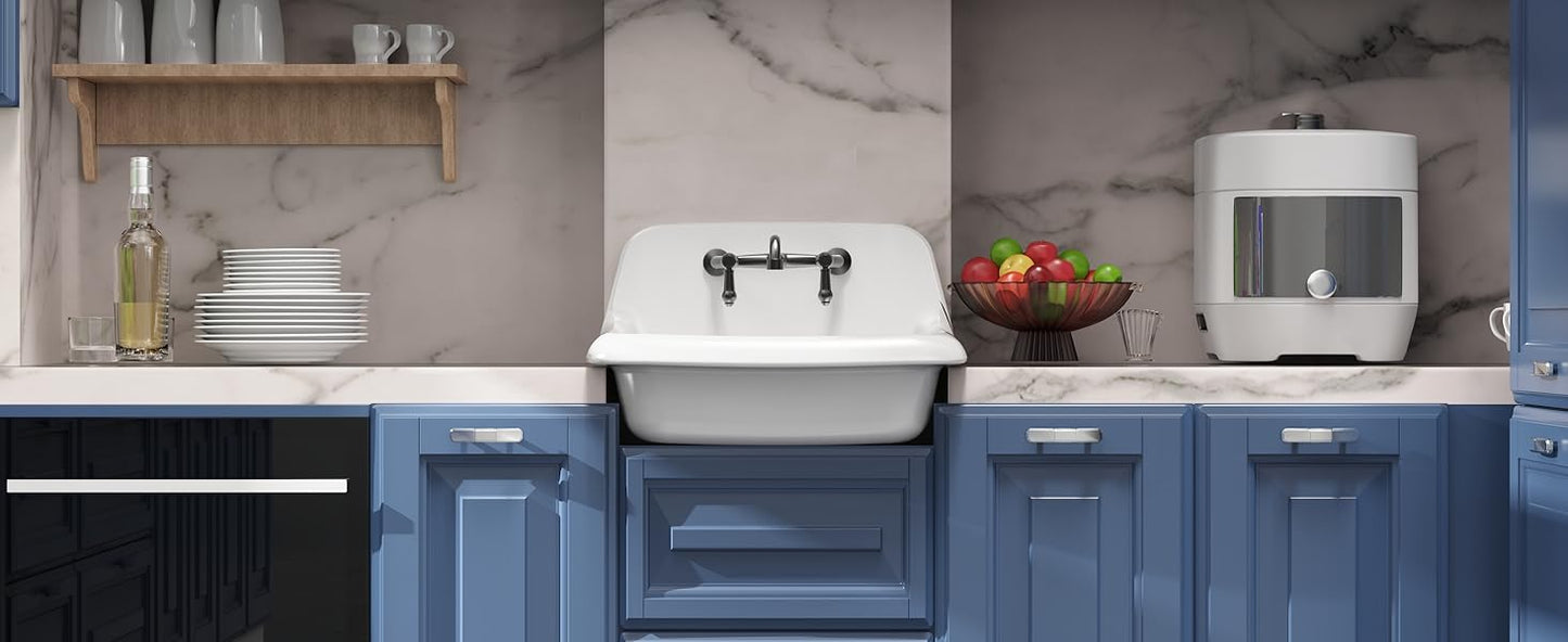 ELLAI Farmhouse Wall-Mount Laundry Sink with High Back