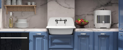 ELLAI Farmhouse Wall-Mount Laundry Sink with High Back