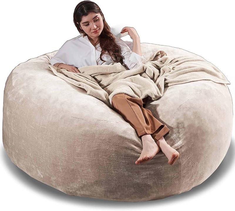 Oversized Bean Bag Chairs for Adults,Giant Bean Bag with Stuffing,Memory Sponge Sofa,Easy to Clean Soft Flannel Fabric, Suitable for Lounge Chairs in Living Room and Bedroom