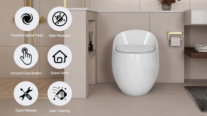 Modern Egg-Shape Bathroom Toilet, Water-Saving 1.28 GPF
