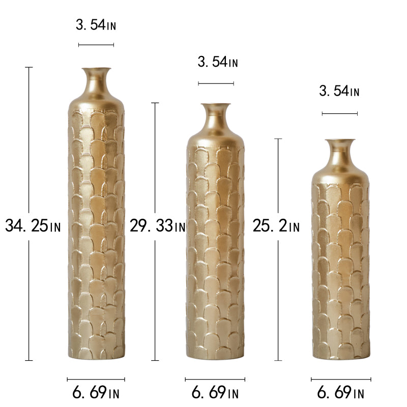 Modern White Floor Vases Set of 3 for Entryway — Tall Accent