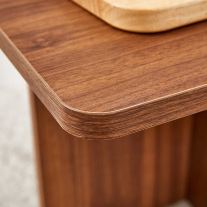 Modern Walnut Coffee Table, Living Room, Triangular Base
