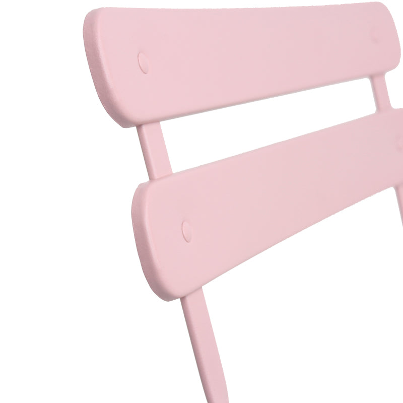 Modern 3-Piece Metal Bistro Set for Patio & Balcony, Pink
