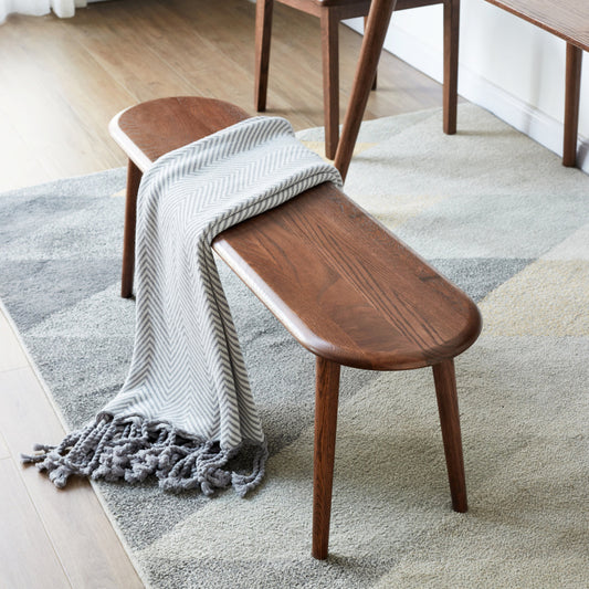 Scandi Solid Oak Bench for Dining Room or End of Bed
