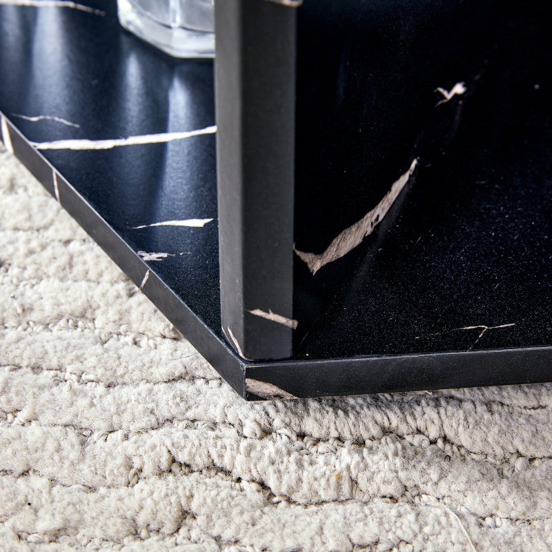 Modern Hexagon Coffee Table for Living Room, Extra Storage