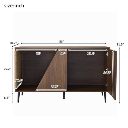 Modern Walnut End Table for Living Room, Hidden Litter Box