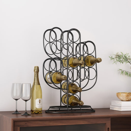Sleek Wine Rack for Home Bar or Kitchen, Space-Saving