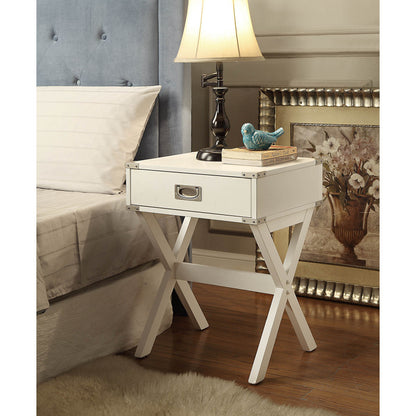 Babs Modern Accent Table for Living Room, Bold Red Finish