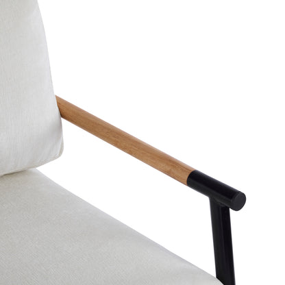 Modern Accent Chair for Living Room, Plush Seat & Wood Arms