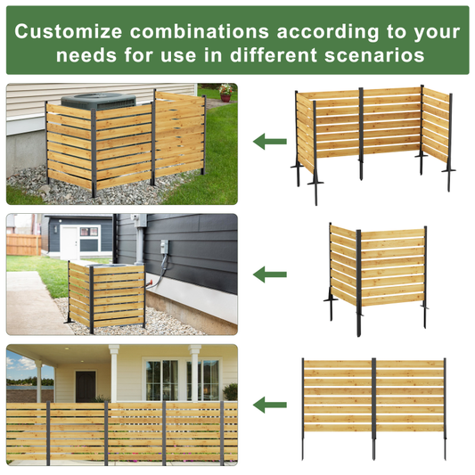 Goodyo Cedar Privacy Screen for Outdoor Bins & AC, 2 Panels
