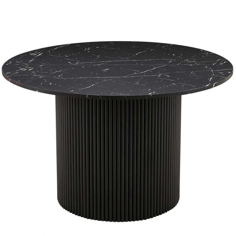 Modern Farmhouse 47-Inch Round Kitchen Table, Walnut Top