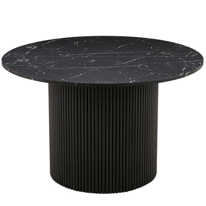 Modern Farmhouse 47-Inch Round Kitchen Table, Walnut Top
