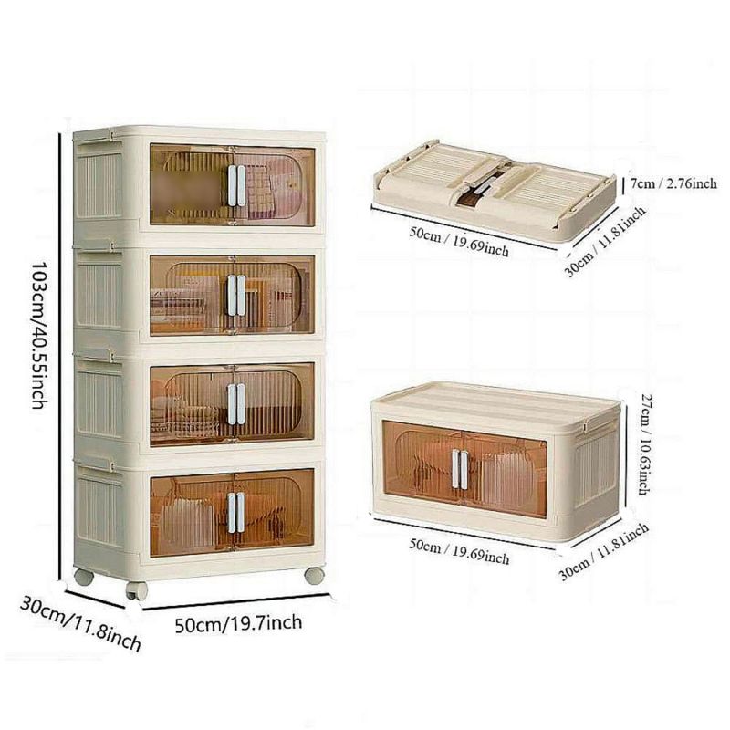 Modern Folding Closet Storage Cabinet with Wheels