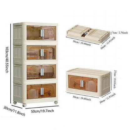 Modern Folding Closet Storage Cabinet with Wheels