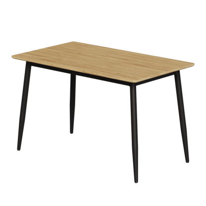Modern Minimalist Dining Table for Kitchen, Black Metal Legs