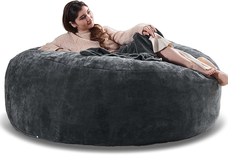 Oversized Bean Bag Chairs for Adults,Giant Bean Bag with Stuffing,Memory Sponge Sofa,Easy to Clean Soft Flannel Fabric, Suitable for Lounge Chairs in Living Room and Bedroom