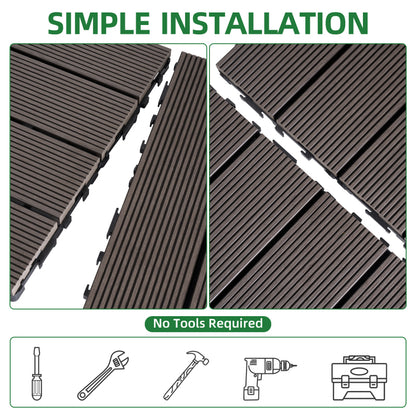 Modern Interlocking Deck Tiles, Patio & Balcony, Waterproof