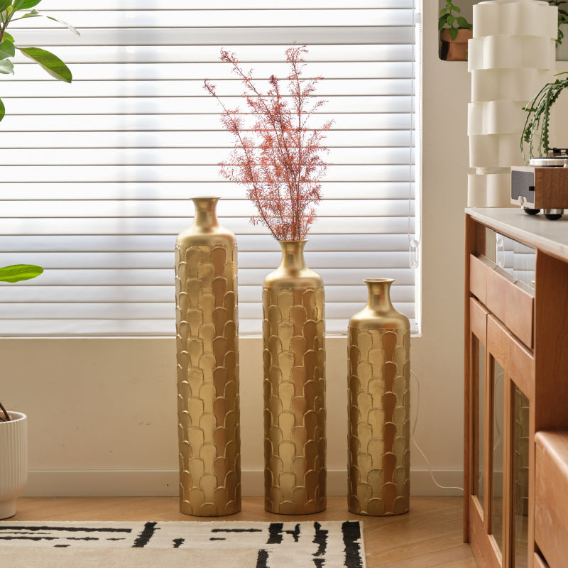 Modern White Floor Vases Set of 3 for Entryway — Tall Accent