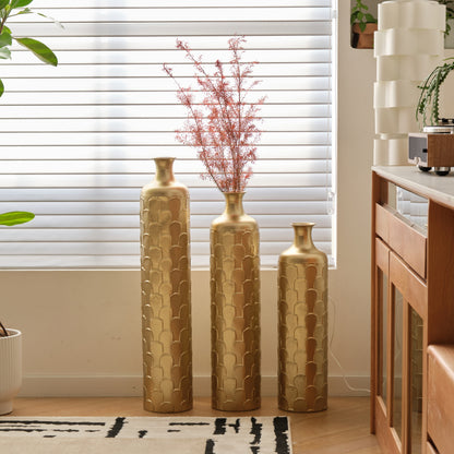 Modern White Floor Vases Set of 3 for Entryway — Tall Accent
