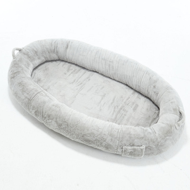 Human Dog Bed for Adult, Giant Extra Large Memory Foam Human Size Pet Bed for People, Fluffy Plush Dog Bed for Human with Storage Pocket  Cover Portable Handle Non-Slip Bottom