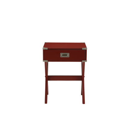 Babs Modern Accent Table for Living Room, Bold Red Finish