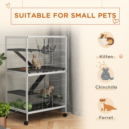 PawHut 50 in Rolling Small Animal Cage Indoor Hammock & Tray