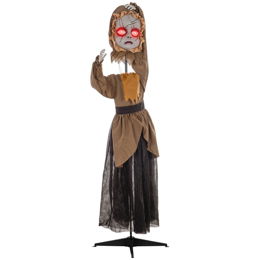 HOMCOM Outdoor Halloween Animatronic Doll, Sound & Motion