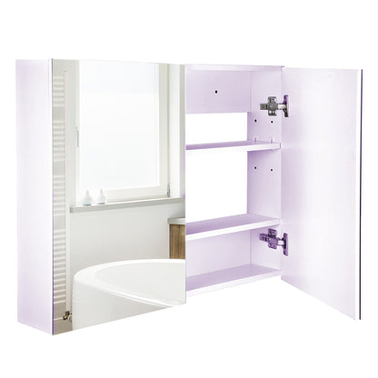 HOMCOM Sleek Mirrored Bathroom Medicine Cabinet Quiet Hinges