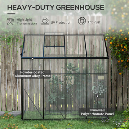 Outsunny Modern Lean-To Greenhouse for Patio Walls, Walk-In