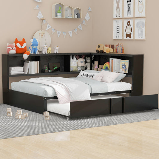 Modern Metal Daybed w/ Trundle, Guest Room Storage & USB
