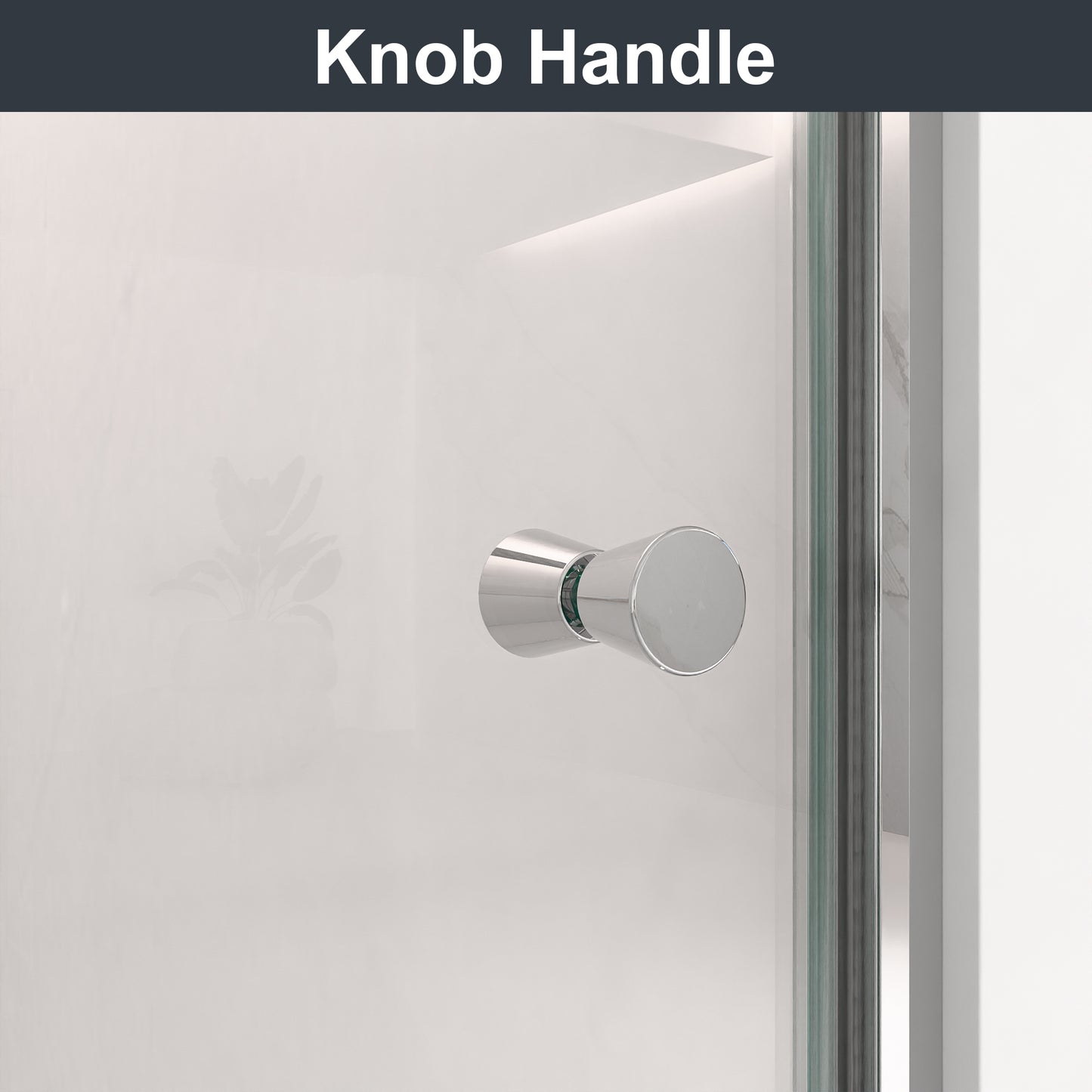 Semi-Frameless Chrome Pivot Shower Door for Bath 1/4" Glass