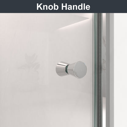 Semi-Frameless Chrome Pivot Shower Door for Bath 1/4" Glass