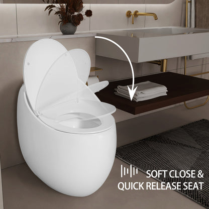 Modern Egg-Shape Bathroom Toilet, Water-Saving 1.28 GPF